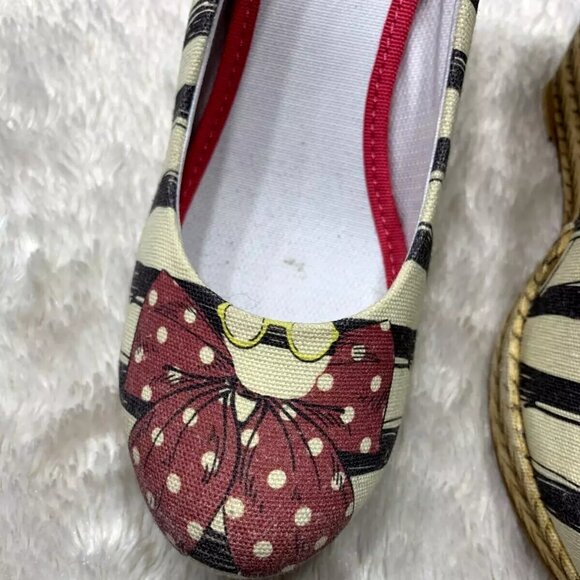 NEW Goby Wedge Heels Striped Zebra Print Rio Catch Your Mood Irregular 8.5 EU 39 - Picture 3 of 9